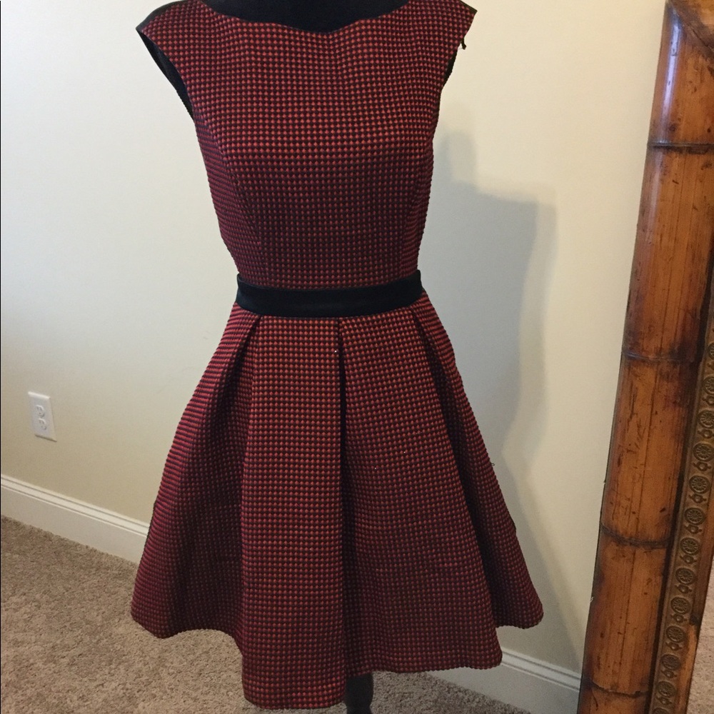 Red and black dress